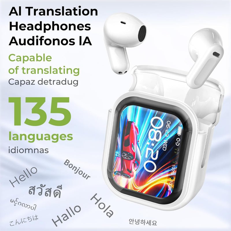 Hyyeosd NE20 Translation Earbuds Real Time - 2025 New AI 135 Language Translator Earbuds, Audifonos Traductores Inglés Español, 4-in-2 Translating Device, Translate Ear Buds for Travel Learning - Image 3
